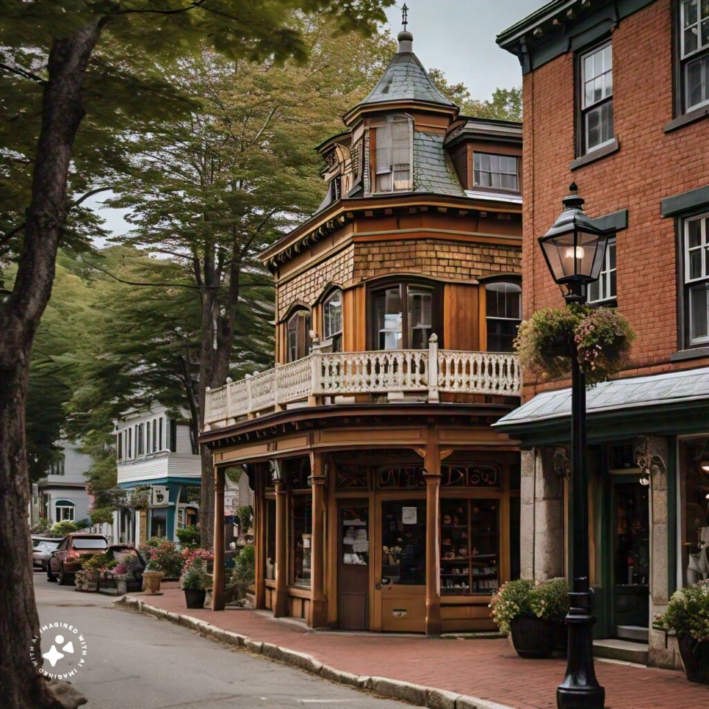 A charming street in Bar Harbor